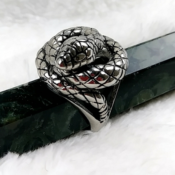 Serpent Snake Ring Hypoallergenic Unisex - Picture 2 of 15